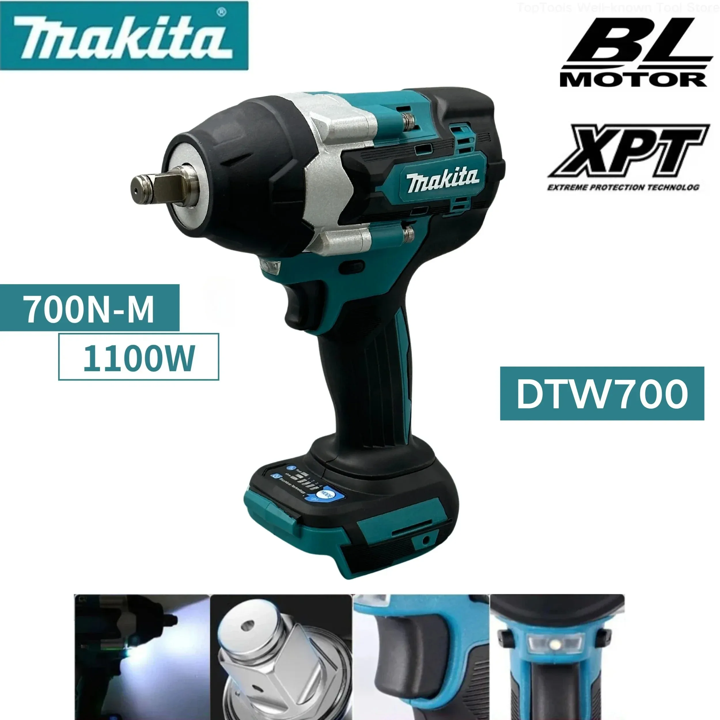 Makita DTW700 18V clé à chocs sans fil moteur sans brosse 700 Nm clé électrique à vitesse Variable haute efficacité arrêt automatique Durable