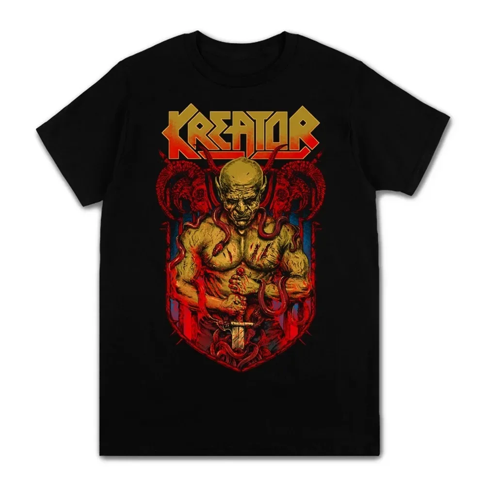 Mens Short Sleeve T-shirts 100% Cotton Kreator Rock Heavy Metal Band Print Adult Unisex Thrash Metal Tees Size XS-3XL New