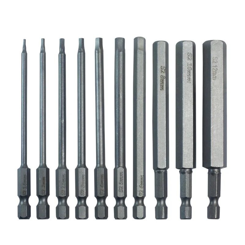 50mm Hexagon Bit Set S2 Bullet Head Torque Bit Set with Magnetic Electric Bit Set