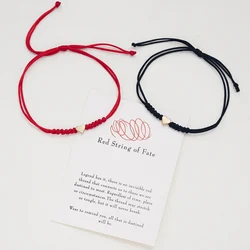 New Fashion Simple Love Heart Bracelet for Women Good Lucky Red Black String Braided Couple Bracelets Friendship Lovers' Jewelry