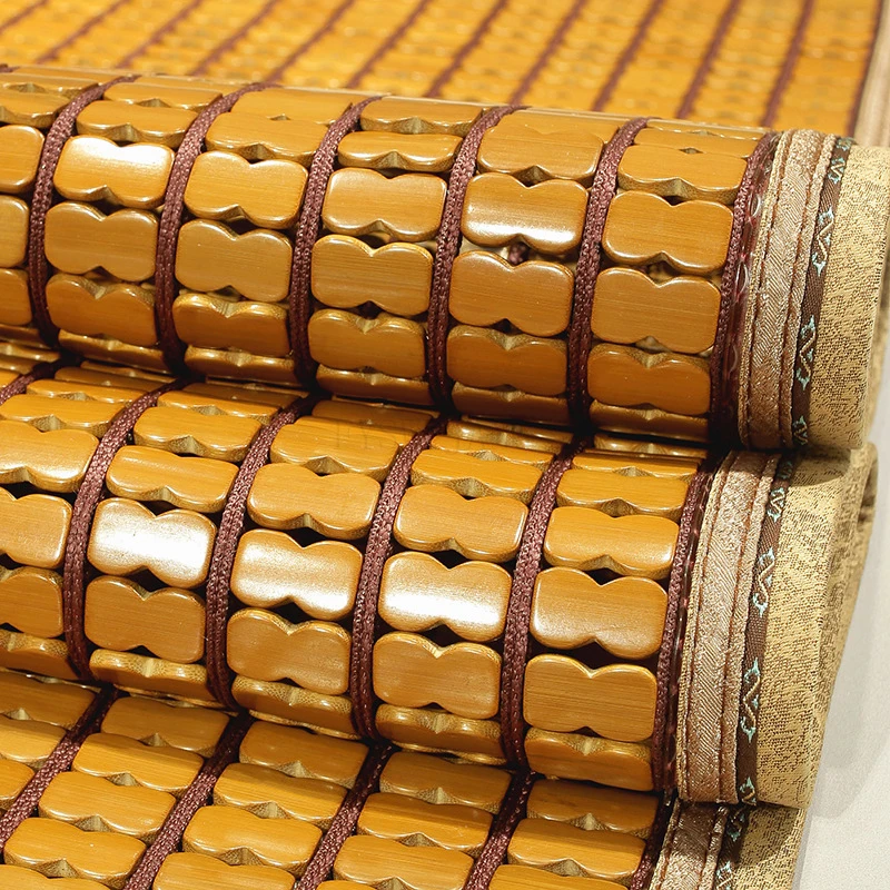 Carbonized Mahjong Block Bamboo Mat Cool Summer Mattress Natural Environmental Protection Children Cooling Mat