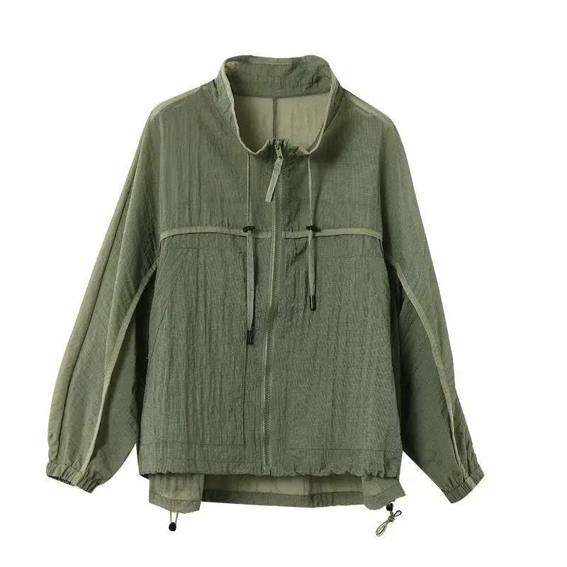 

Casaco Feminino 2022 Spring Autumn Casual Coat Women's New Fashion Loose Short Jacket Thin Doll Sleeve Green Jackets Female