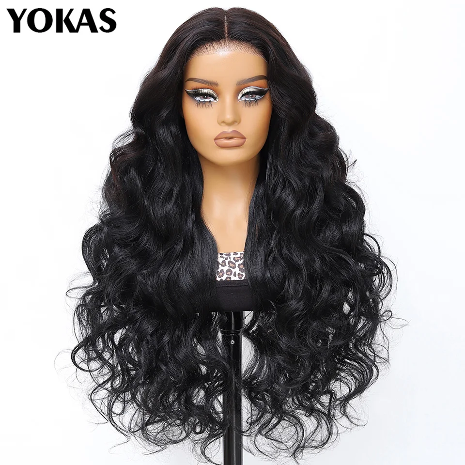 28 بوصة الاصطناعية T جزء الدانتيل الجبهة الباروكات للإناث الأفريقيات فضفاضة عميق أسود مزيج الشعر اليد تعادل الدانتيل الجبهة الباروكات للنساء الأفرو