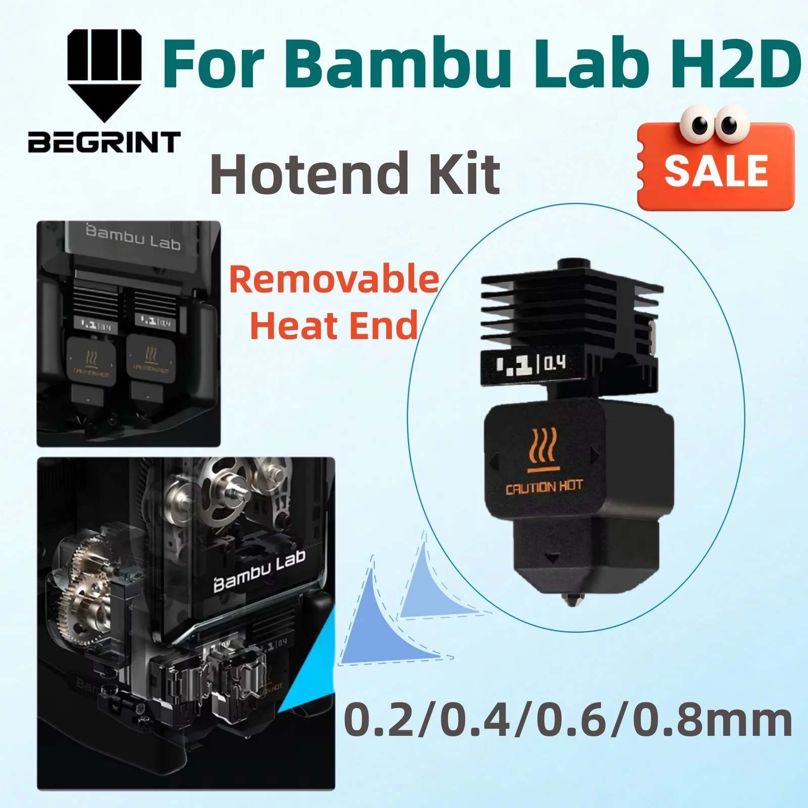 

Hardened Steel Hotend Nozzle Kit For Bambu Lab H2D H2S, 0.2/0.4/0.6/0.8mm 4-Pack, High-Performance 3D Printer Parts/Accessories