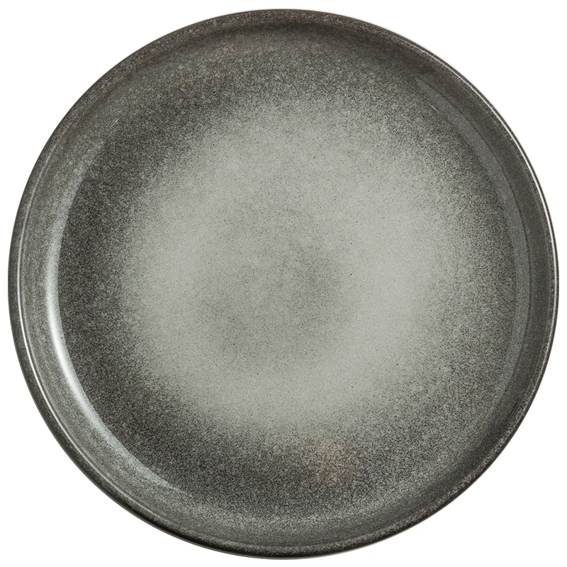 Grey luxury western food plate, ceramic plate steak plate home dishes dim sum plate dinner set plates and dishes 8/10 Inch plate