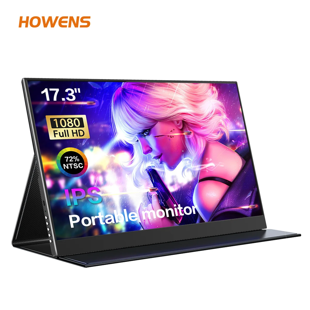 17.3“ Portable Monitor Gaming Monitor for Xbox PS 4 Switch 60Hz FHD IPS 1920x1080 Screen Magnetic Cover For Laptop Phone