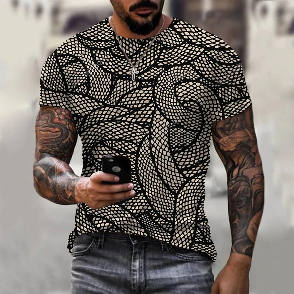 

3D Printed Snake Pattern T-shirt Fashion Casual Trendy Cool Men's Women's Hip Hop Short Sleeve T-shirt