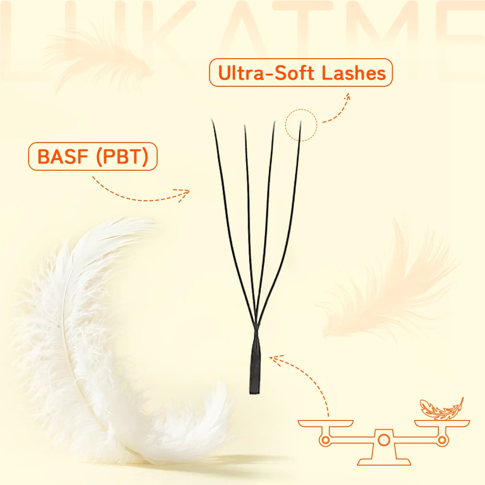 LUKATME 4D U Shape Eyelash Extensions Premade Fans, Natural Soft Volume Lashes Automatic Flowering for Beginners 8-15mm MIX