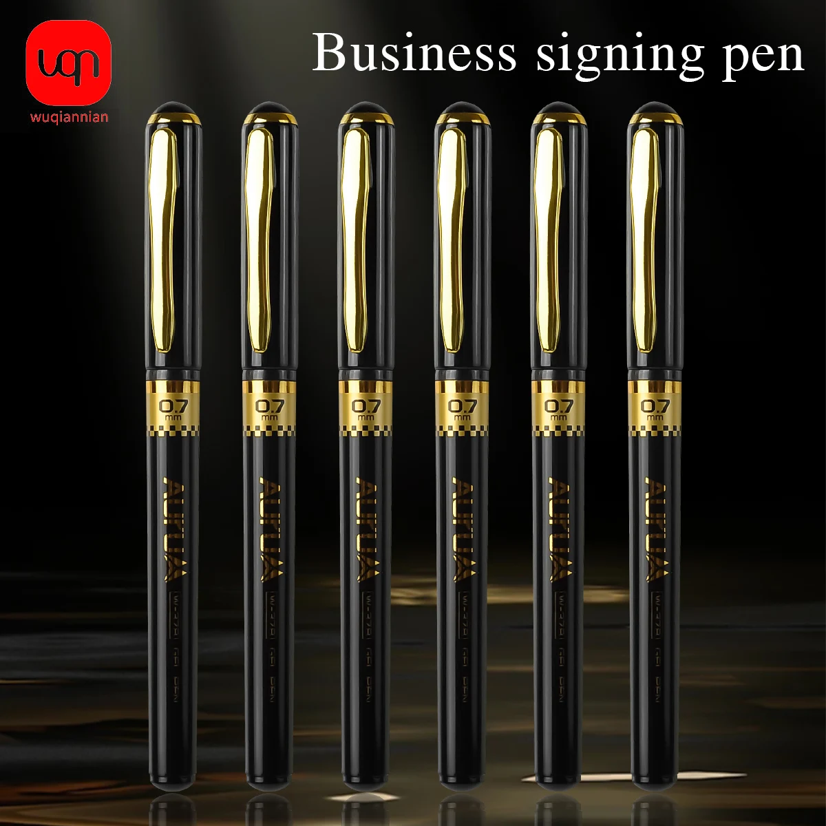 WQN-3/6/12PCS Matte Black Gel Pen, 0.7mm Nib, Ballpoint Pen, Black Ink, Office Business Signature, School Supplies Stationery