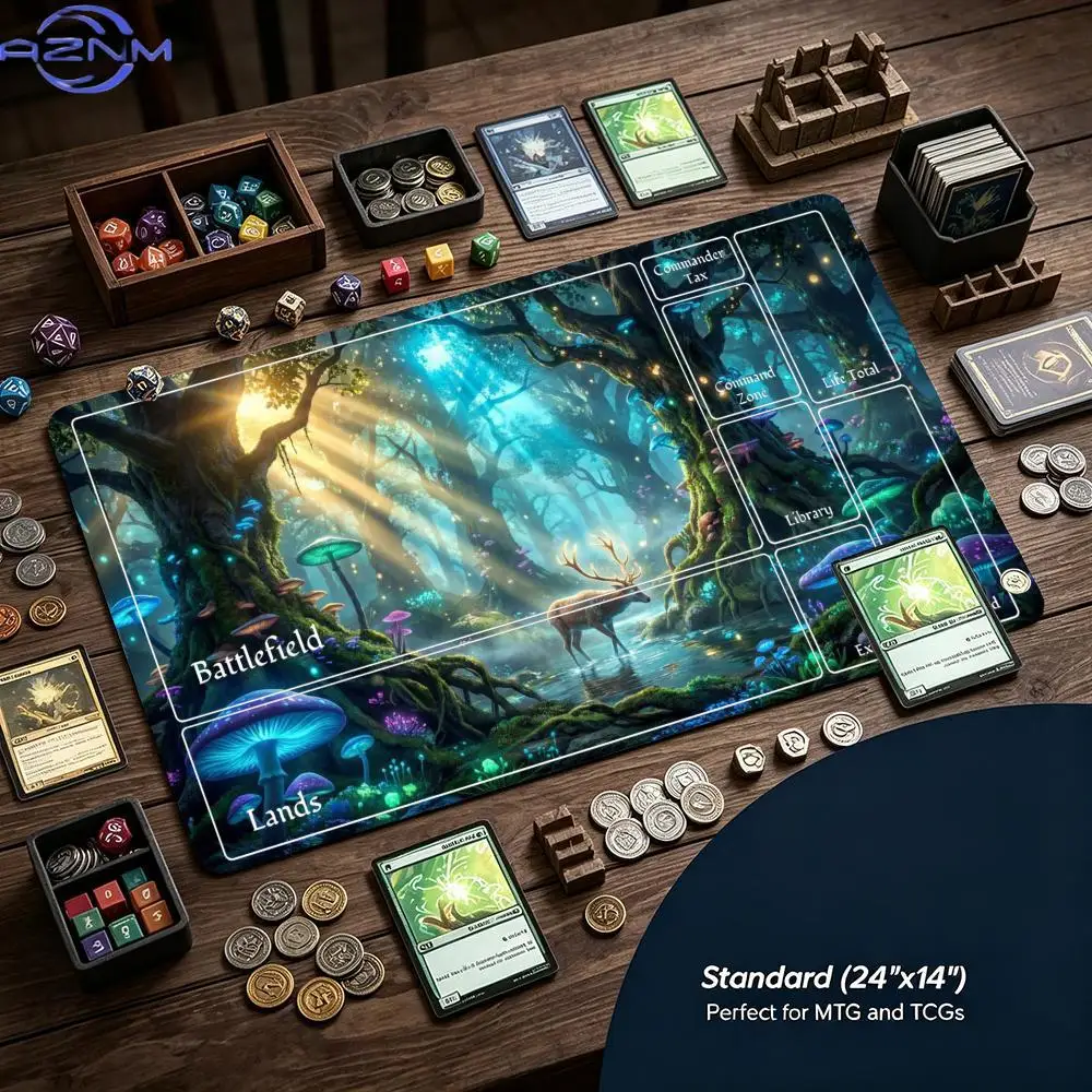 Magic Forest Elves' Magic Party Mouse Pad Playmat TCG Office Desk Mat for Work Game PC Laptop Rug Carpet MousePad