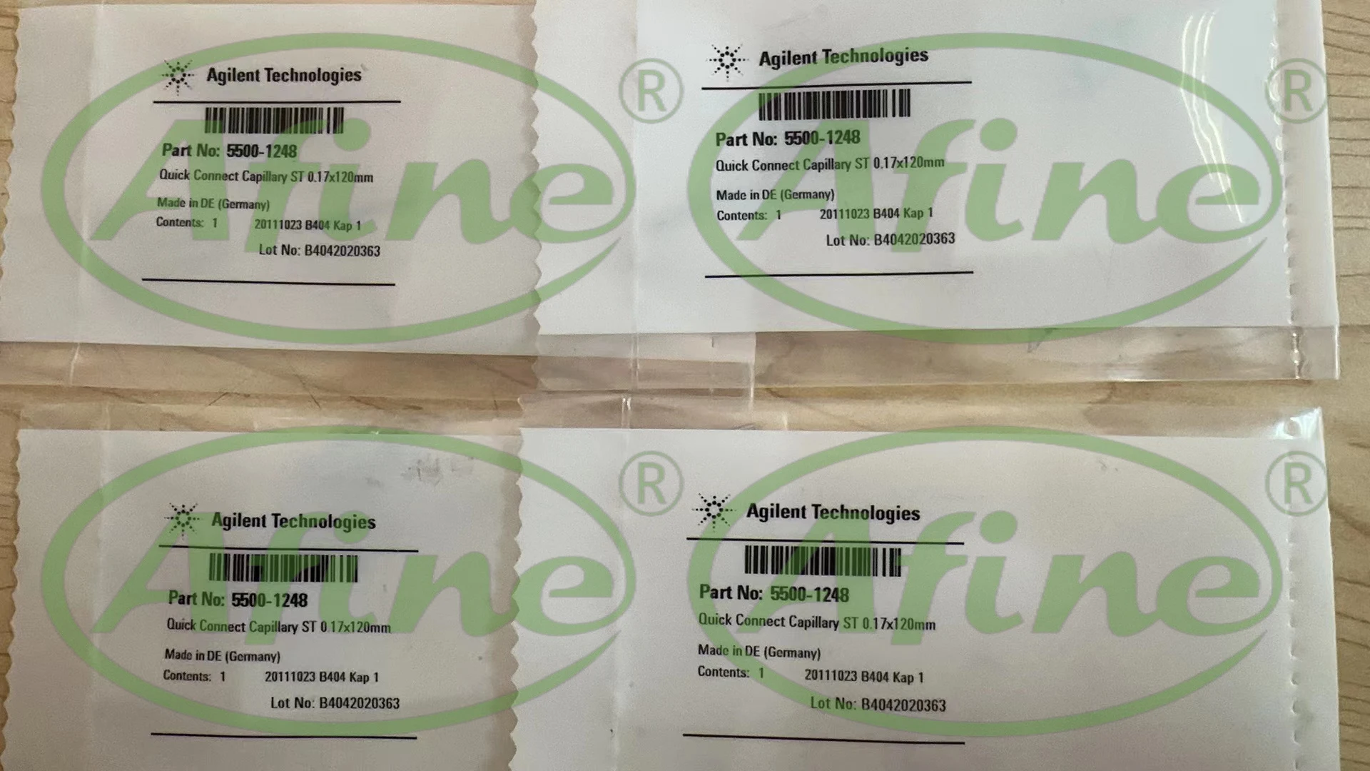 AFINE Agilent Quick Connect Stainless Steel Capillaries: 5500-1248 (0.17 x 120 mm) and 5500-1181 (0.17 x 105 mm)