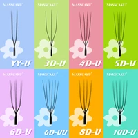 Pestañas MASSCAKU en Forma de U 3D-10D, 8-15 mm, Mix C D Curl, Naturales, Suaves, Negras Mate, Doble Punta, Nuevo Estilo, Pestañas en Forma de U para Maquillaje