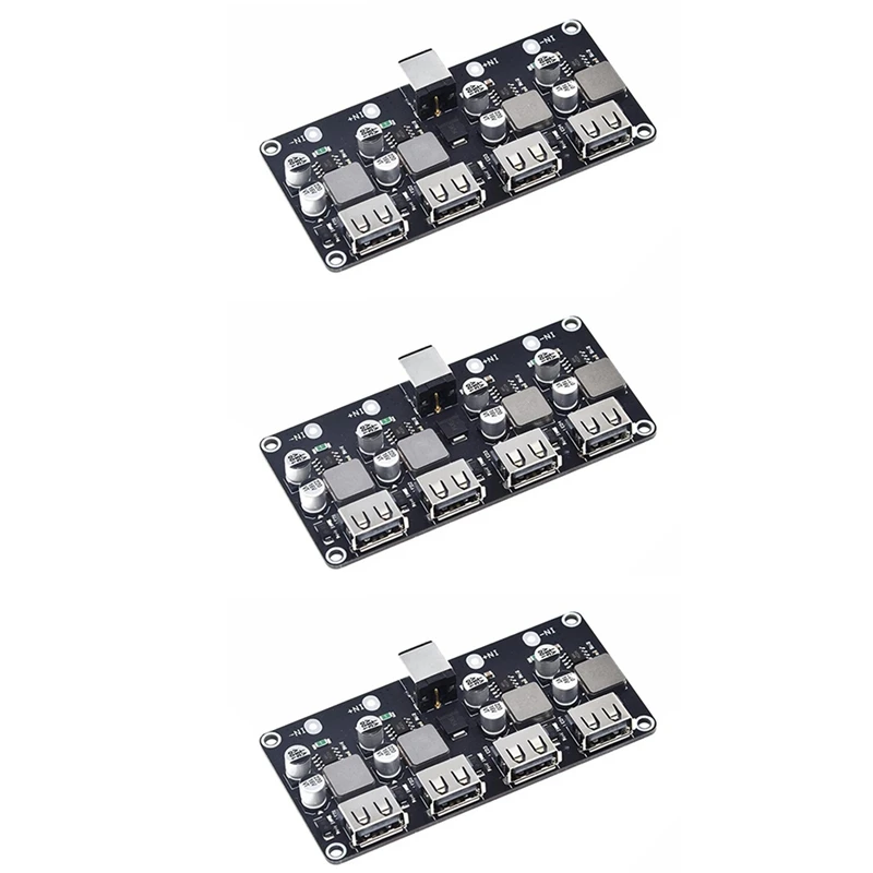 3X QC3.0 QC2.0 USB Fast Charger Board 4XUSB-poort DC-DC Converter DC12V-30V Naar DC 3-12V Opladen Circuit Module