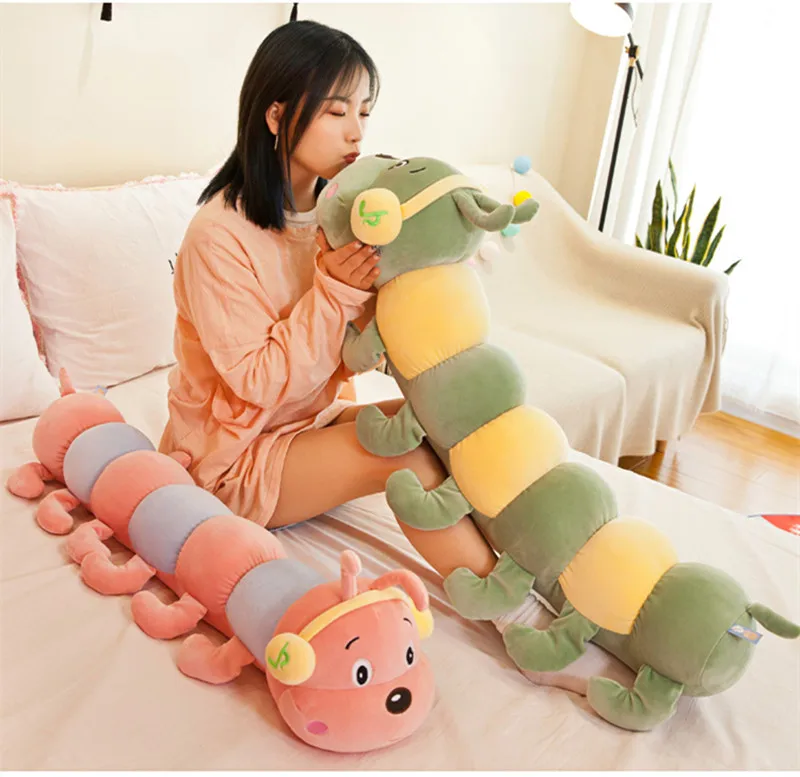 

[New]40~90cm Colorful catoon caterpillar plush toy doll soft comfy insect pillow cotton worm bug model sofa car cushion kid gift