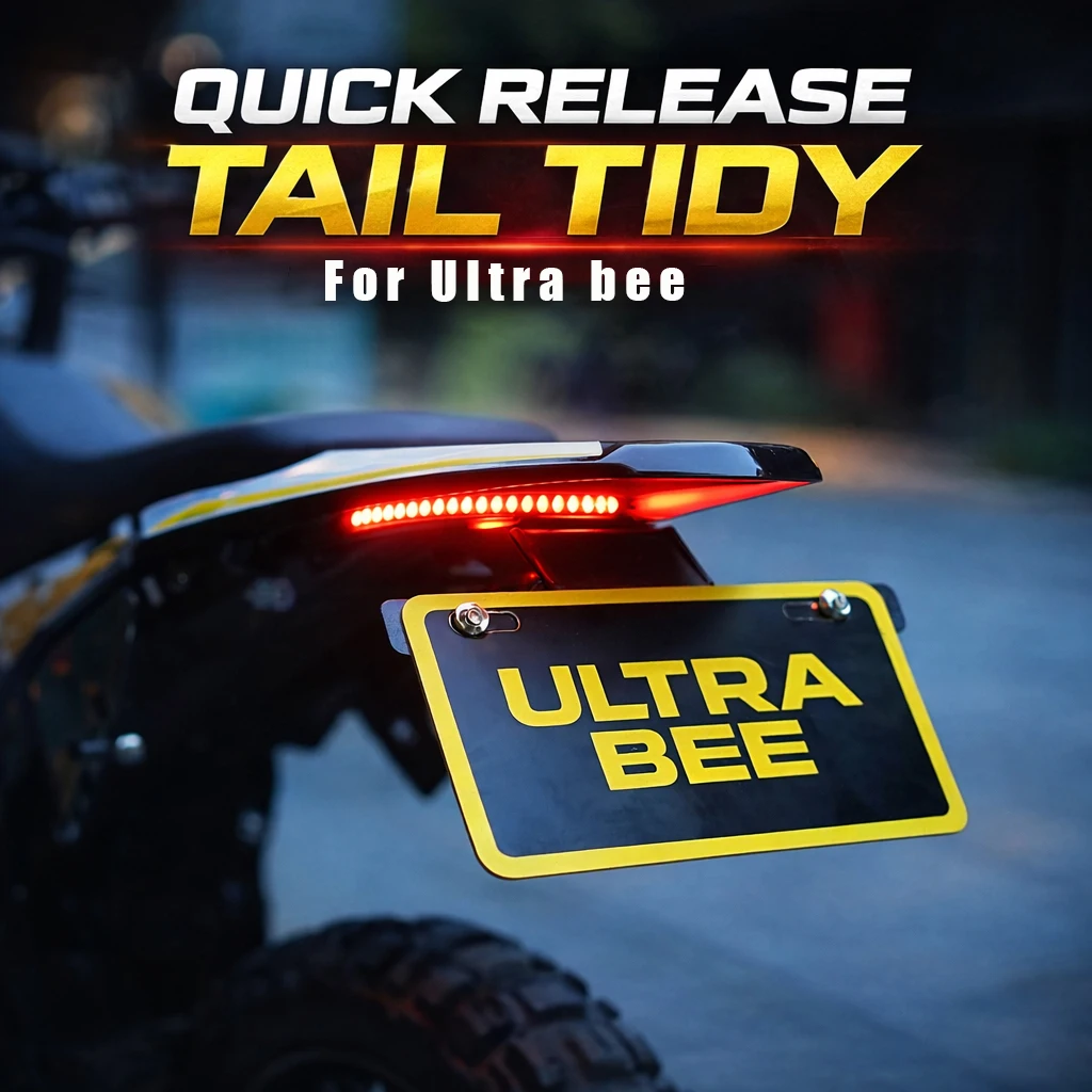 Quick Release Tail Tidy Kit for Ultra Bee Electric Dirt Bike LED Strip Tail Light CNC Fender Eliminator License Plate Holder