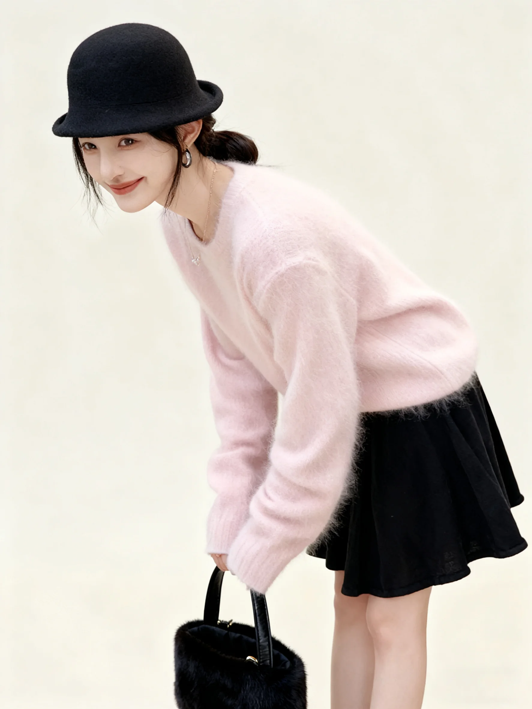 

Chic Lazy Sle round Ne Women's Sweater Long Sve Autumn Winter Faion Small irt Commute Sle Loose Fit Medium Softn