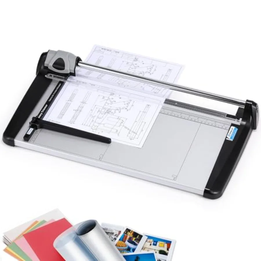 

Rotary Paper Trimmer 15 Sheets Heavy Duty Paper Trimmer 480mm 18.90" Cutting Length Commercial Grade Rotary Paper Cutter for Ho