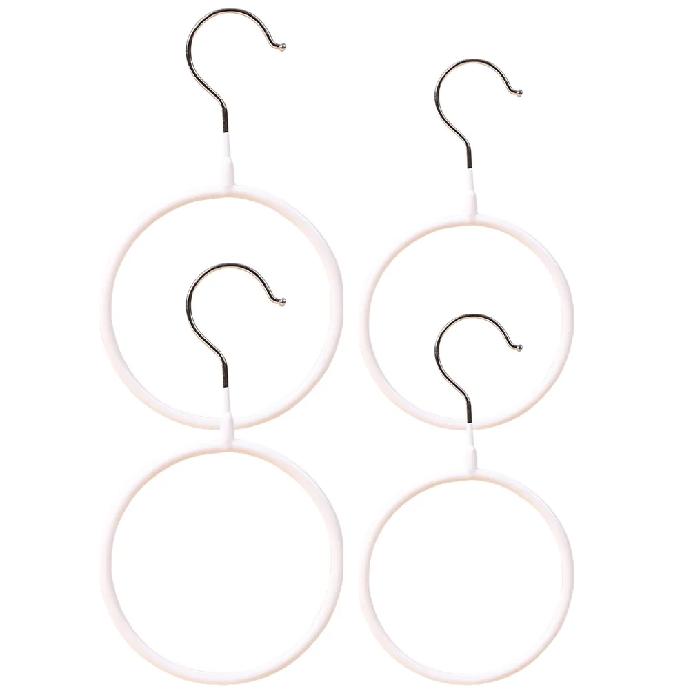 

4pcs Scarf Round Ring Belt Hanger Rack Shawl Organizer For Closet Wardrobe Light Weight Strong Bearing Scarf Storage Tie Belt