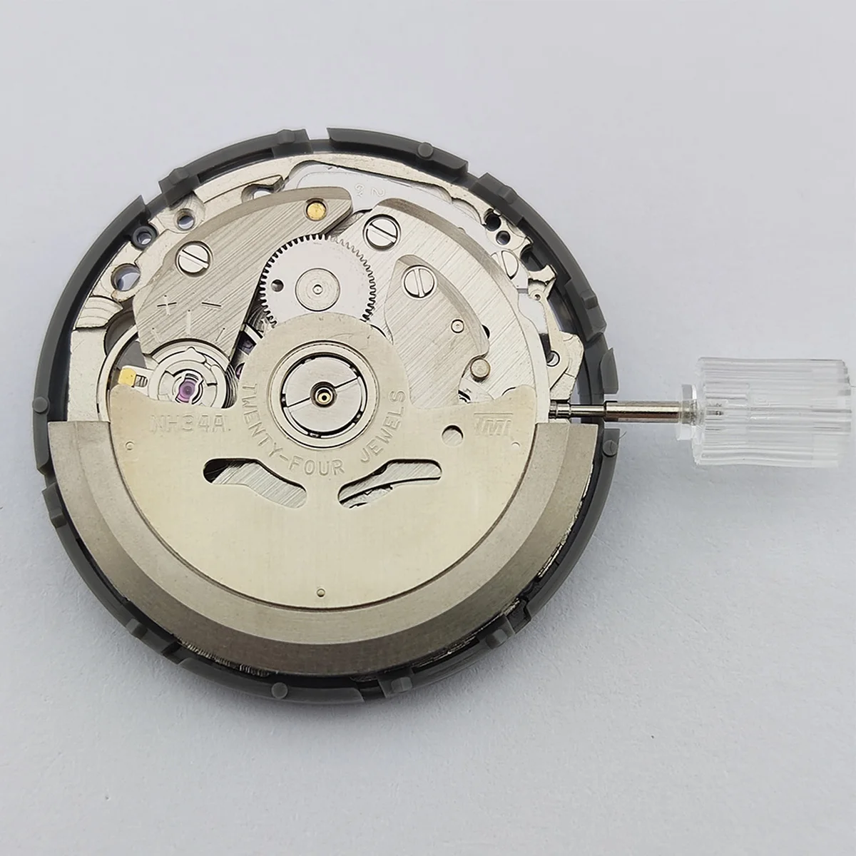 NH34A Movimento GMT Novo 24 jóias Mão Esquerda NH34 Função Data Relógio Mecânico Automático Movimento de Alta Precisão 9 horas Coroa