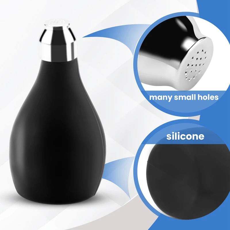 Powder Spray Bottle, Refillable Silicone Powder Dispenser Empty Powder Container For Barber, Durable Black Powder Sprayer For Lo