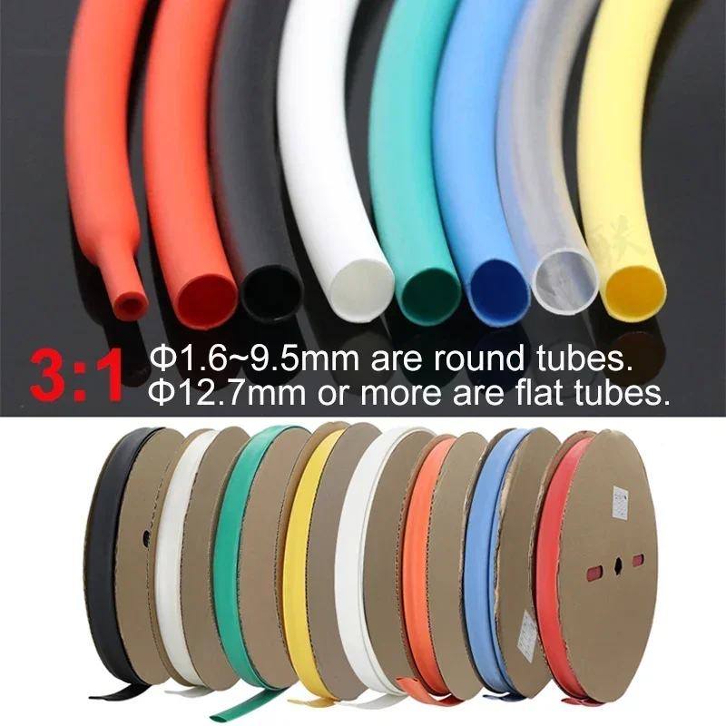 10M 3:1 Adhesive Heat Shrink with Glue 1.6/2.4/3.2/4.8/6.4/7.9/9.5/12.7/15.4/19.1/25.4/30/39 Shinkable Shrink Tubing For Wires
