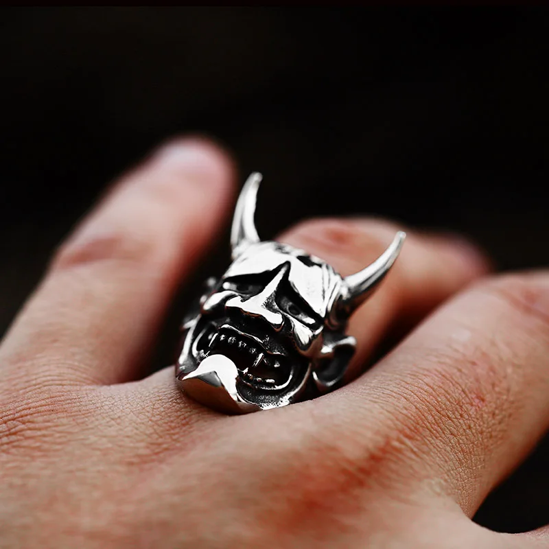 BEIER 2022 New Creative Design Prajna Mask Ring Japanese Gothic Popular Jewelry Gift Locomotive Jewelry