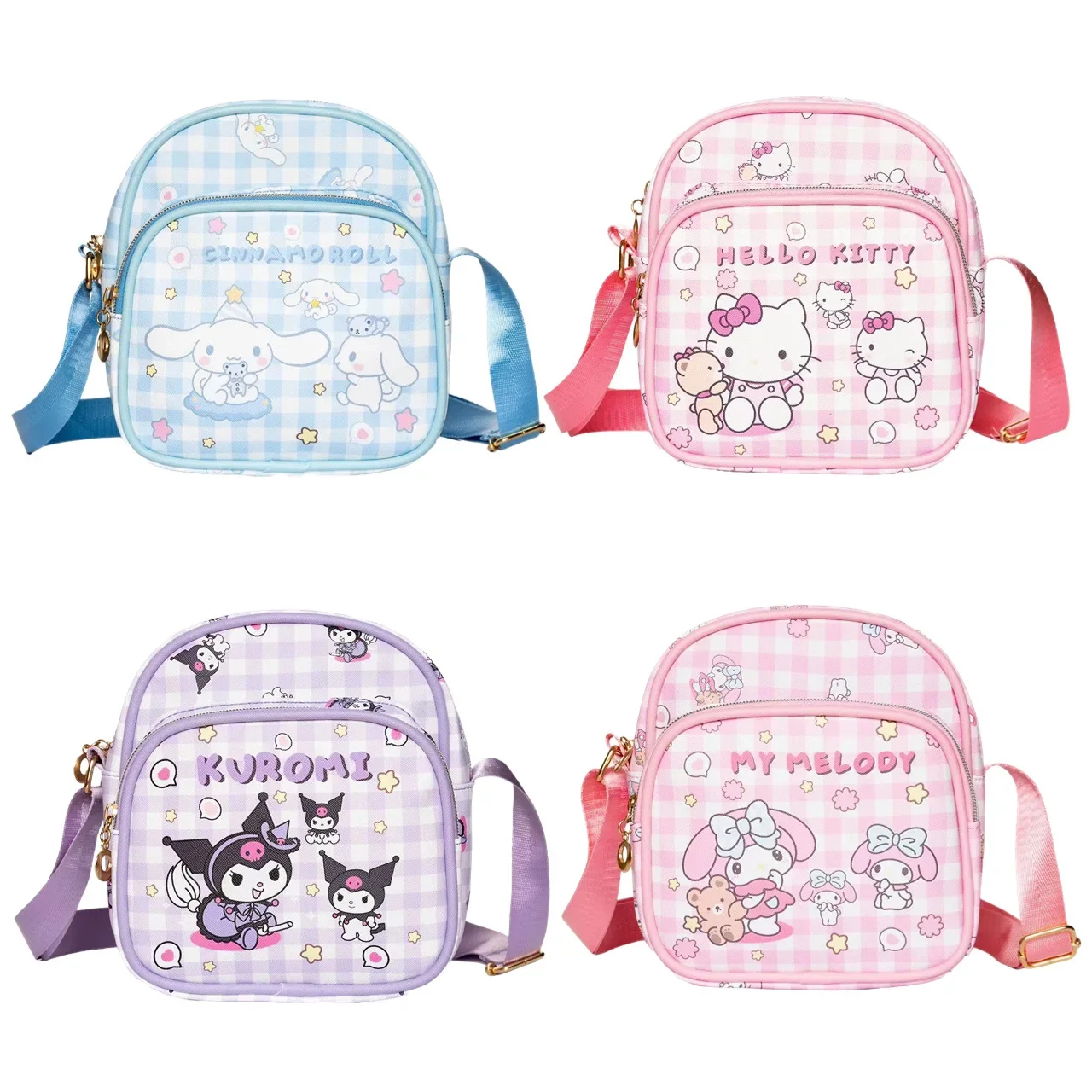 Sanrio Kawaii dziecięca torba Crossbody urocza kreskówka MyMelody Kuromi Hello Kitty torby Mini na ramię PU Lether portmonetka dla dziewczynki