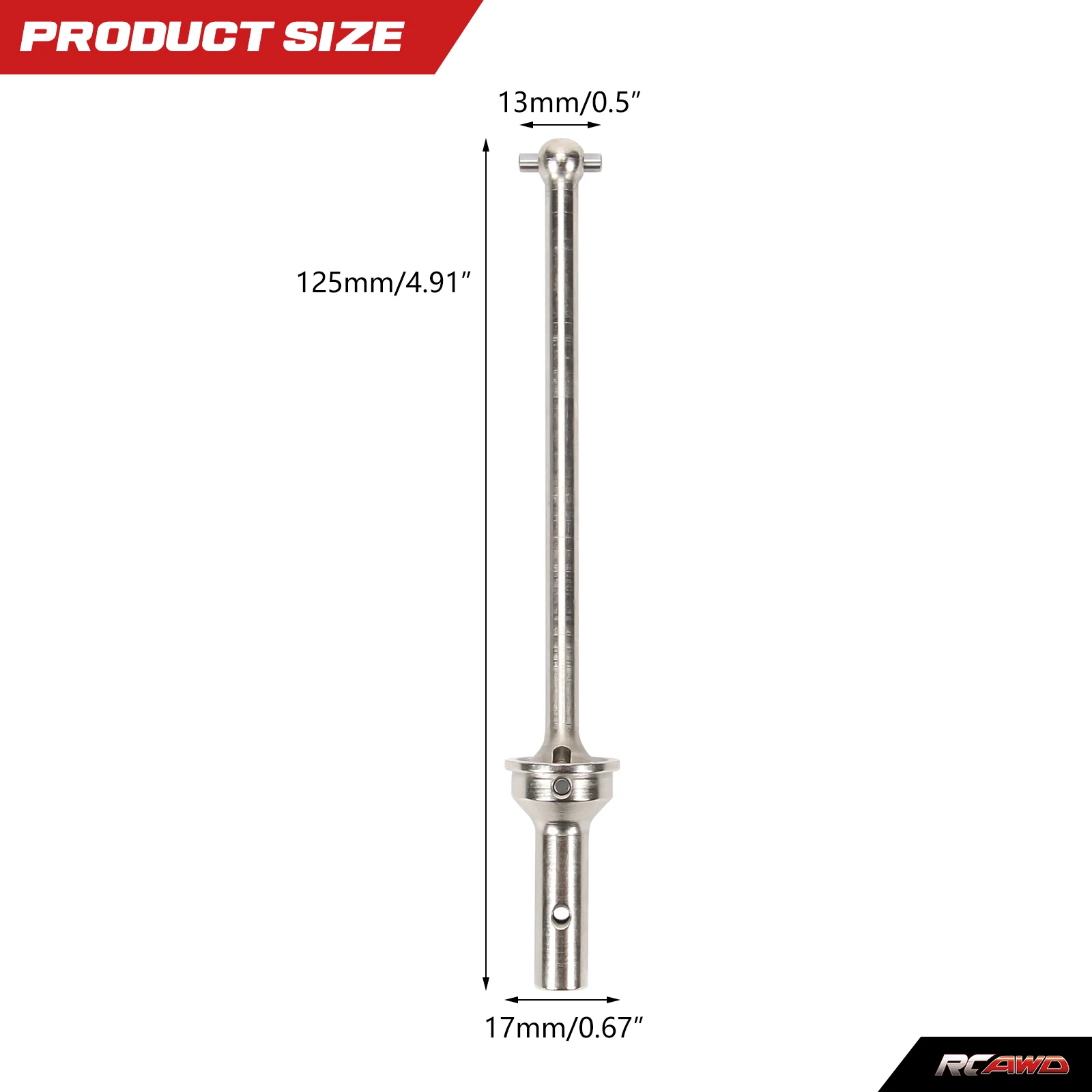 RCAWD przód/tył CVD driveshaft 124mm dla 1-7 Arrma ARA109011 ARA109001 ARA7617V2 ARA7615V2 Infraction Limitless Felony część