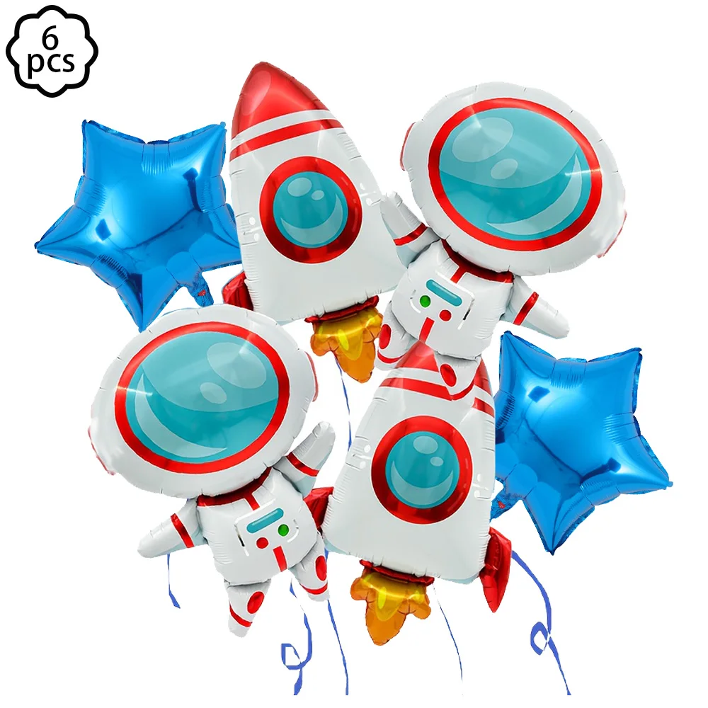 5 Stück Weltraum-Ballon-Dekoration, Astronauten-Raketen-Planeten-Ballon, Universum-Astronauten-Party-Deko, Weltraum-Geburtstagsdekoration – Detail 5