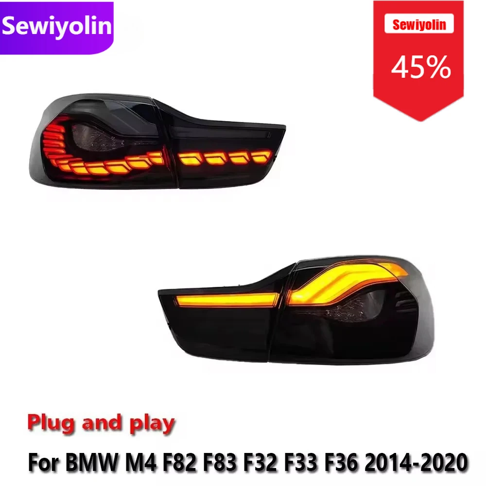 

Автомобильный светодиодный задний фонарь DRL, аксессуары для BMW M4 F82 F83 F32 F33 F36 2014-2020, задний противотуманный фонарь DRL, заглушка стоп-сигнала поворота