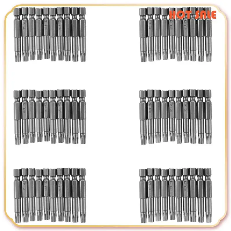 

ABFA 6Mm T30 Head 50Mm Long Magnetic Torx Screwdriver Insert Bits Tool 60 Pcs