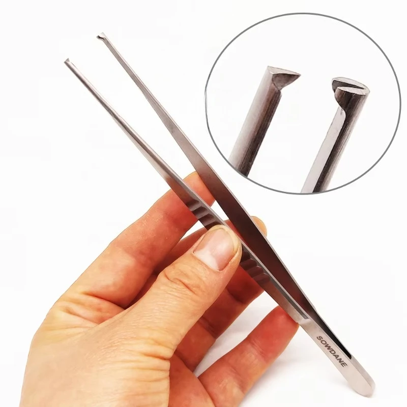 Lab Surgical Tissue Tweezer Dissecting Forceps Tweezer Straight Surgery Lab Semken Kocher Tweezer for Soft Tissue.