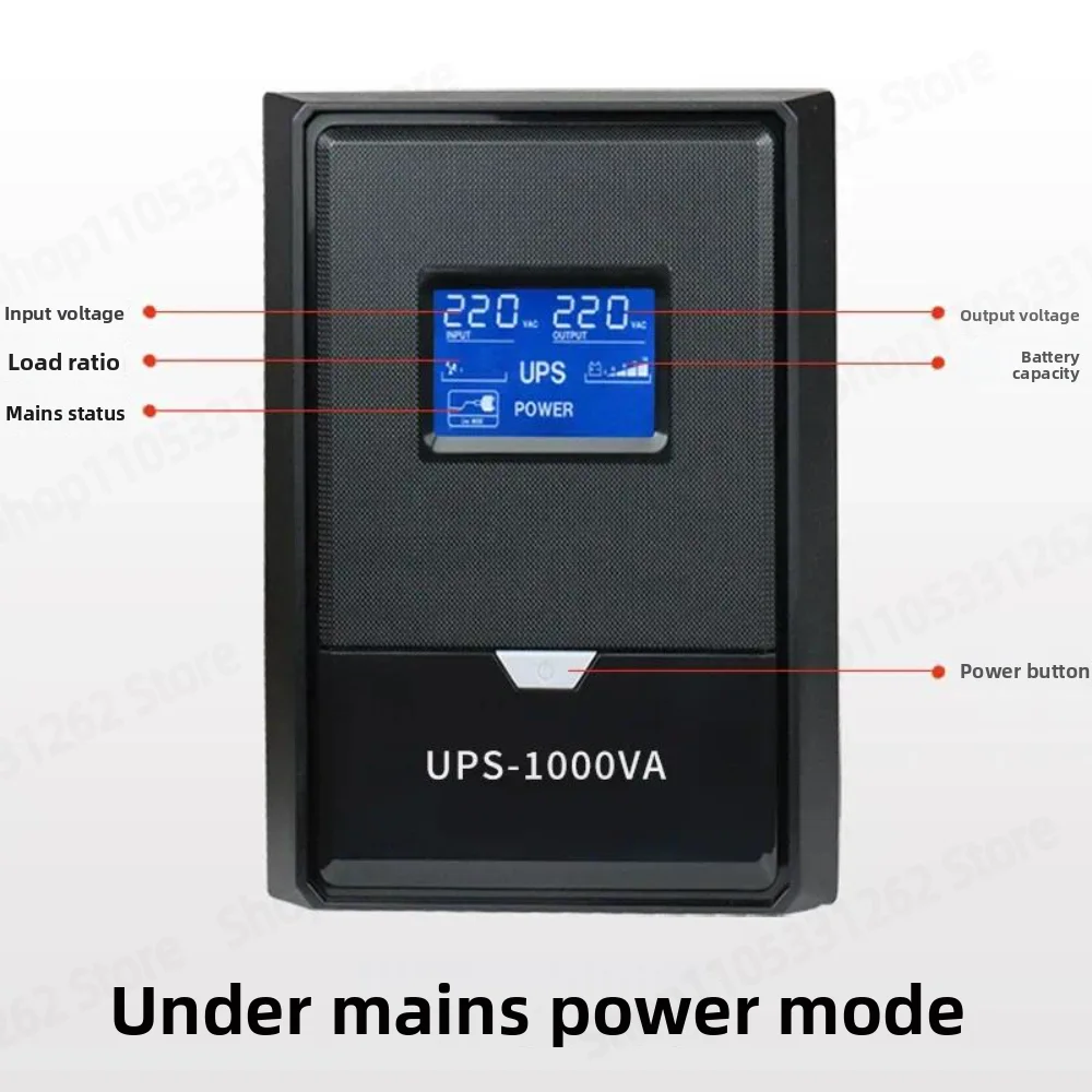 UPS Uninterruptible Power Supply 1000VA 600W Dual Battery 220V Home Router Office Computer Power Outage Backup