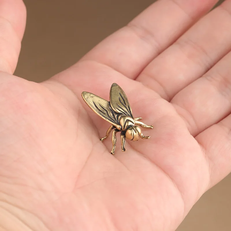 Picture 3: 1~5pcs Mini Brass Fly Insect Ornament Miniature Statue Vintage Craft Metal Insects Fly Figurine Home Office Desktop Decoration