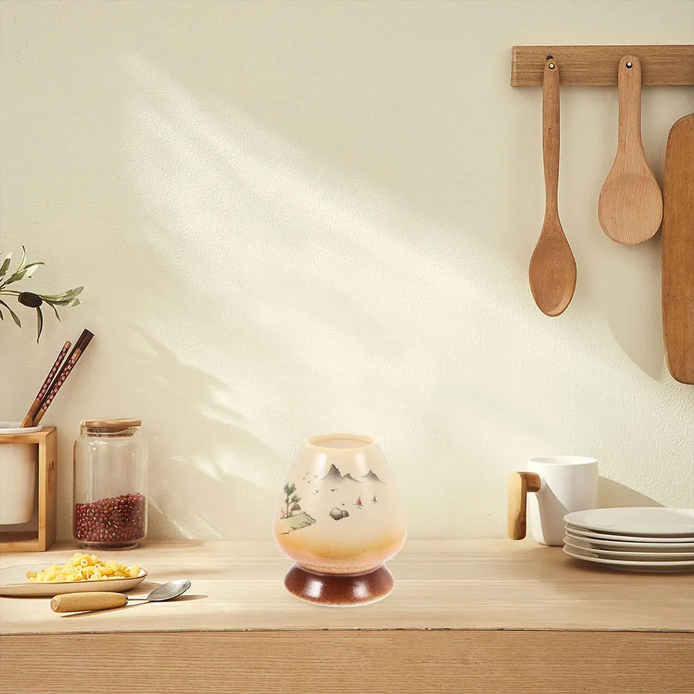 

2Pcs Ceramic Matcha Whisk Holder Tea Stand Decorative Matcha Accessories Japanese Tea Ceremony Tool Whisk Storage