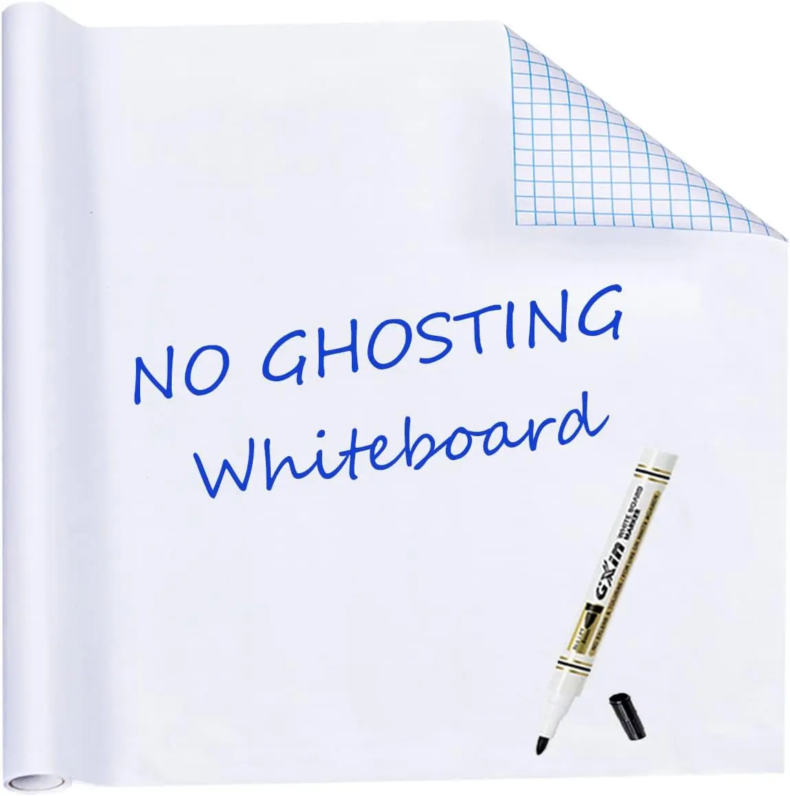 

18" x 79" Dry Erase Wall Sticker - Peel and Stick Whiteboard Paper, No Ghost, Easy Cut Grid Backing