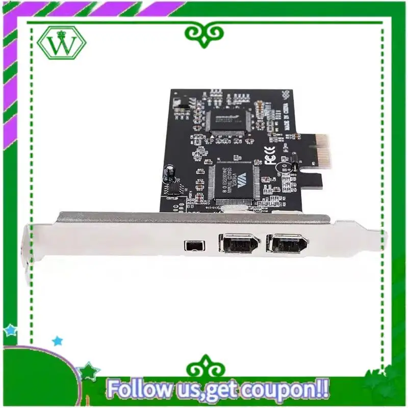 Reliable-PCI-E Express Card, 1394A IEEE 1394B Controller Card Cable, High Speed Data Transfer, Video Editing, Audio Recording Du