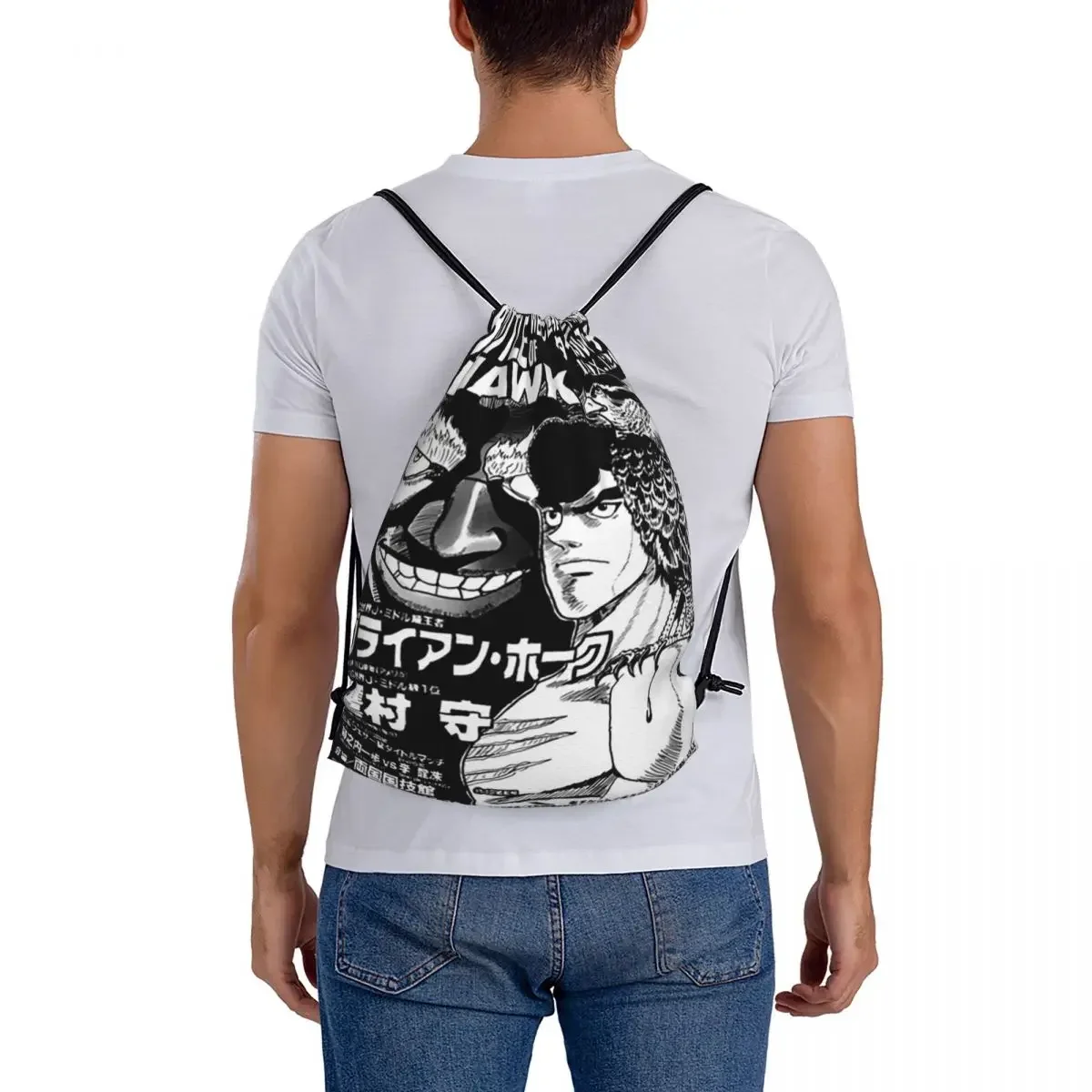 Battle Of Hawk Mamoru Takamura กระเป๋าเป้สะพายหลังกระเป๋าสตางค์ Drawstring Bundle กระเป๋า Sundries กระเป๋า BookBag สําหรับเดินทางโรงเรียน