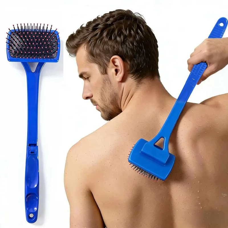 1pc Unisex Extendable Back Scratcher with Elastic Airbag Massage Comb Foldable Handle for Scalp Leg Body Relax