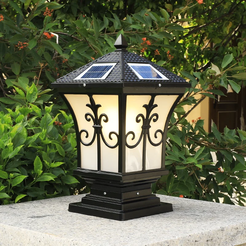 

Garden Villa Gate Outdoor Led Aluminum 12v 80 Ip65 Solar Pillar Lamp Waterproof Lamp Yard Fence Pillar Light
