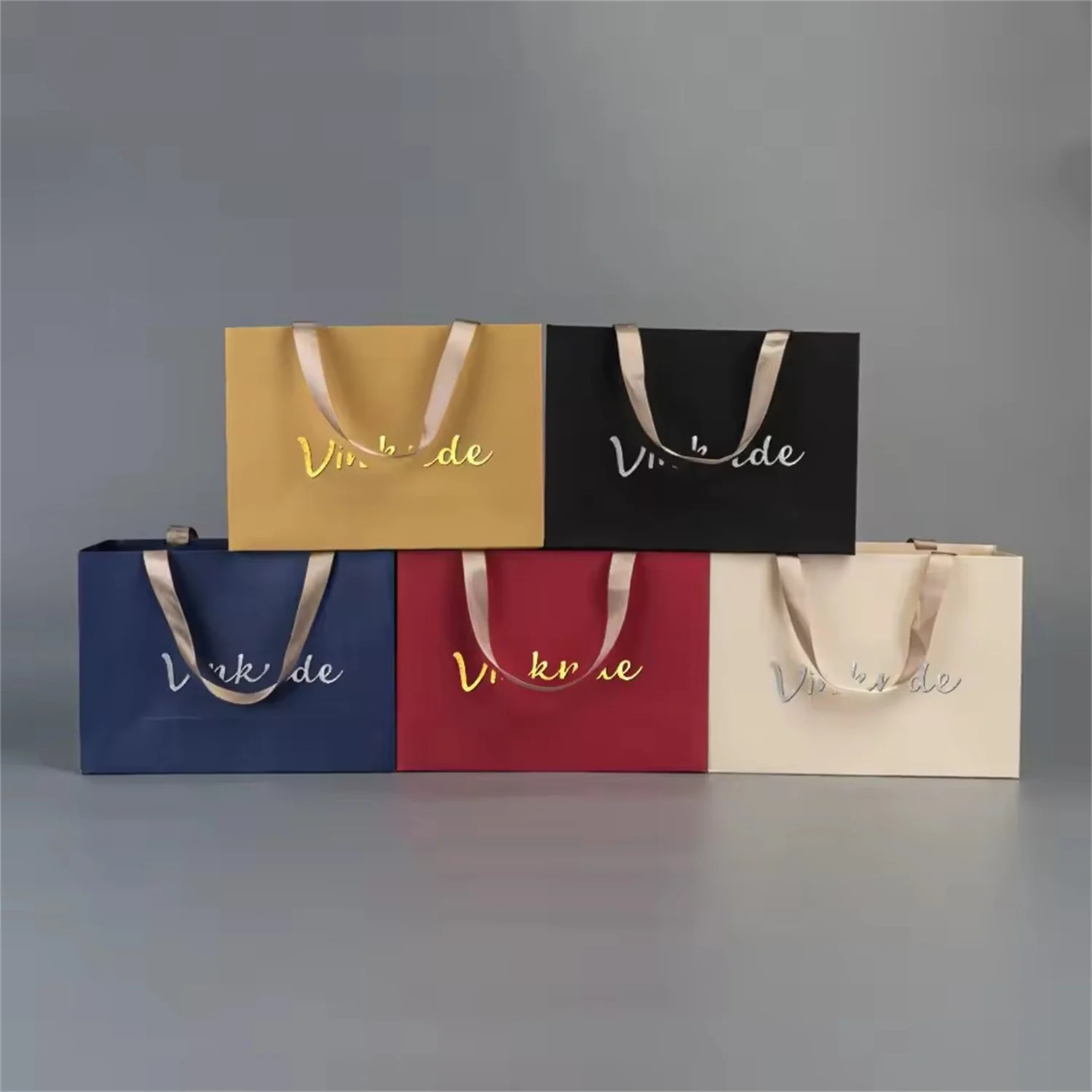 

Personalized Paper Kraft Shopping Jewelry Handle Tote Bag Wedding Favors Gift Pouch Cake Candy Bread Breakfast Soap Storage Bags