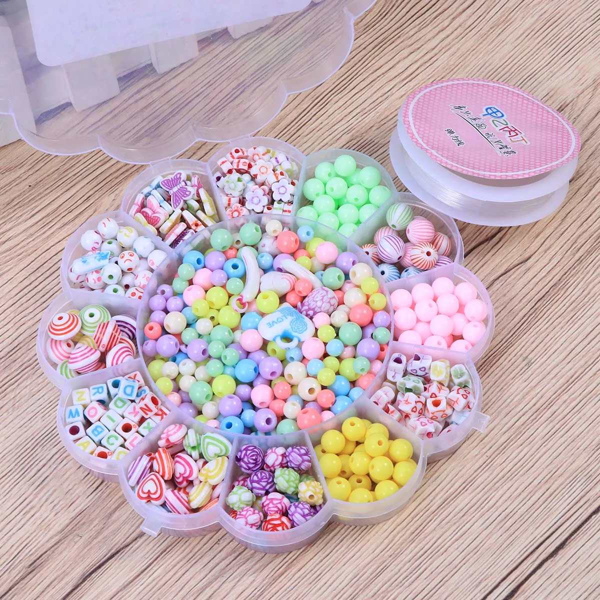 1 مجموعة حبة ملونة للأطفال مجموعة DIY التعليمية الحرفية الخرز أطقم للأطفال الإبداع التنسيق بين اليد والعين التفكير المنطقي #4