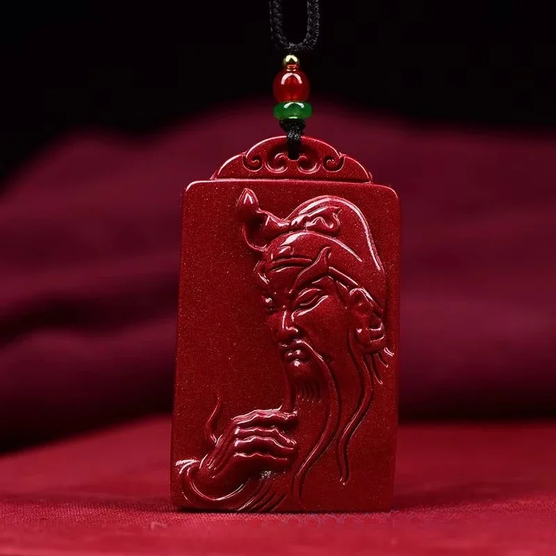 

Natural Raw Ore Cinnabar PENDANT BRAND Necklace DIY Chinese Buddha Beads Accessories Cinnabar Jewelry