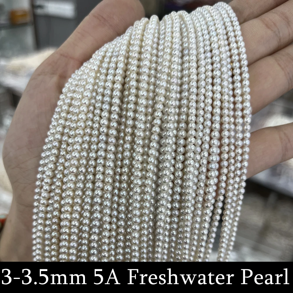 Meisidian Freshwater Pearl Beads Necklace, Perfect Round , 4A  2.5-10m