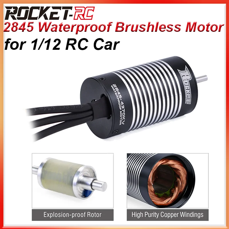SurpassHobby Rocket 2845 Brushless Sensorless Motor 3100KV 3800KV 4370KV 5000KV for 1/12 1/14 RC Car WLtoy 12428 Car Accessories