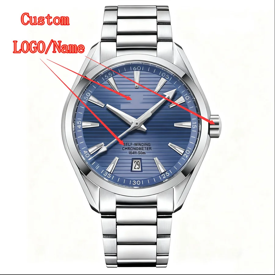 นาฬิกาข้อมือผู้ชายหรูหรา 41 มม. ระบบอัตโนมัติ NH35 Corgeut  โลโก้สั่งทำได้ กระจกแซฟไฟร์ สายสแตนเลส นาฬิกาสปอร์ต Relogio