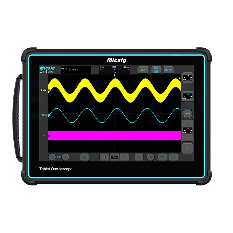 Micsig TO2002-Oscilloscope à usage général, interface USB, tablette intelligente, écran tactile complet, 200MHz, détermination automatique