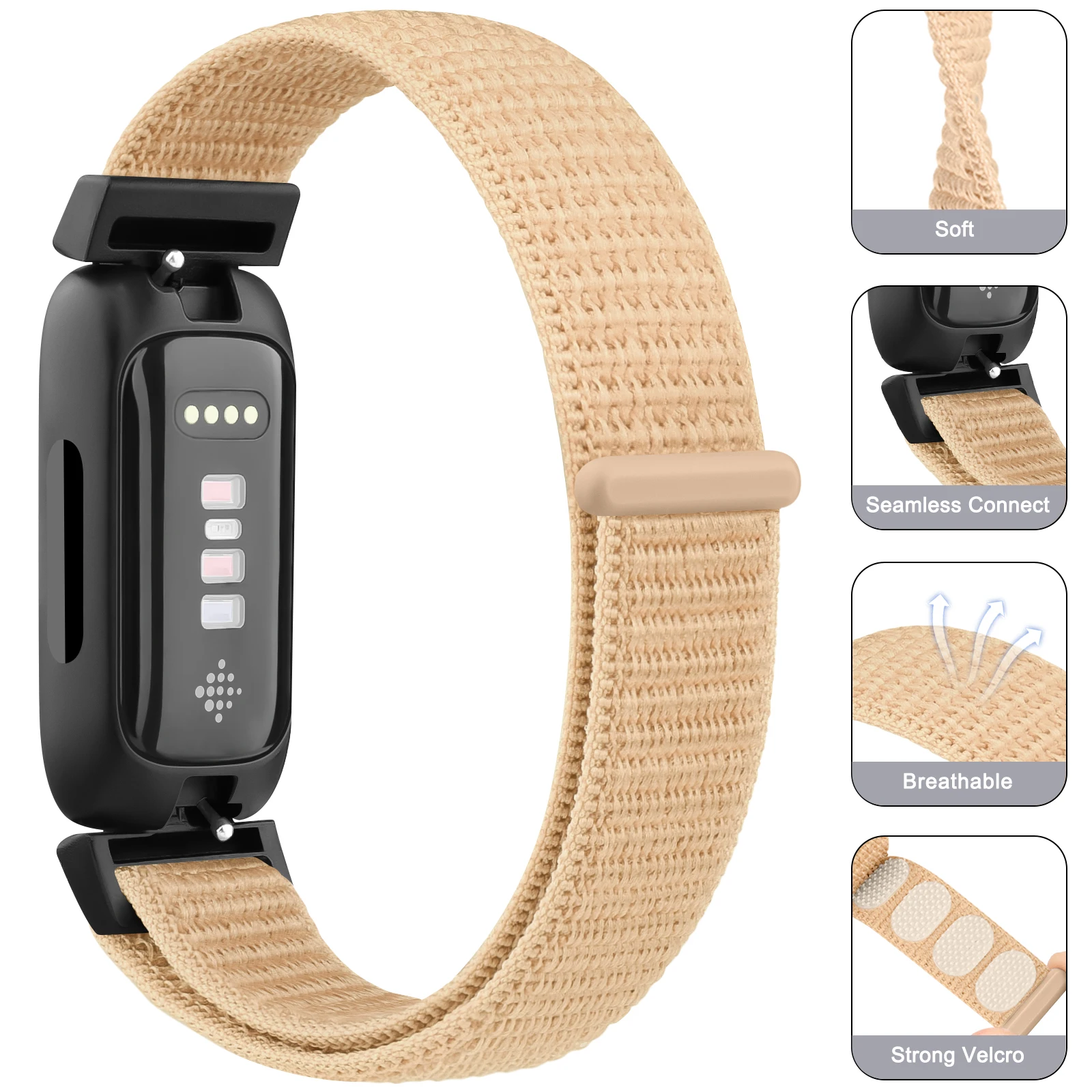 Pulseira de Nylon ajustável para Smartwatch, Substituição Strap, Wrist Bracelet Acessórios, Sport Smartwatch, Fitbit Elite 3