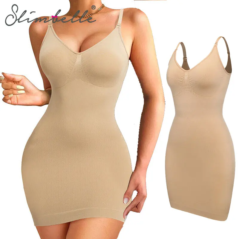 

Full Slips Body Shaper Women Bodysuits Shapewear Abdomen Shapers Tummy Slimmer Firm Control Sheath Waist Trainer Camisole Dress