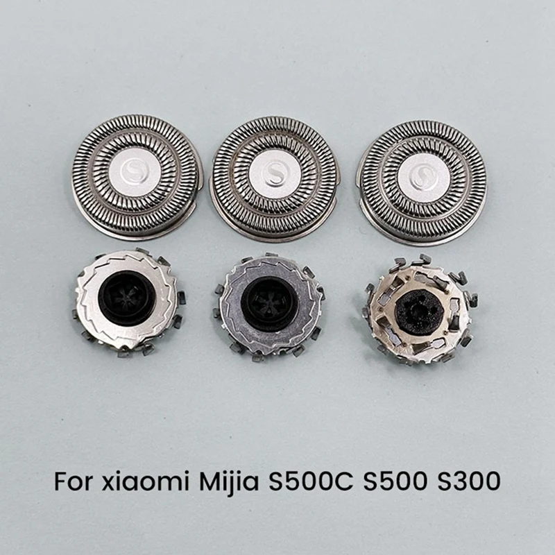 3PCS For Xiaomi Mijia S500C S500 S300 Electric Shaver Head Replace Shaver Net MJTXD01SKS Cutter Head Accessories Parts